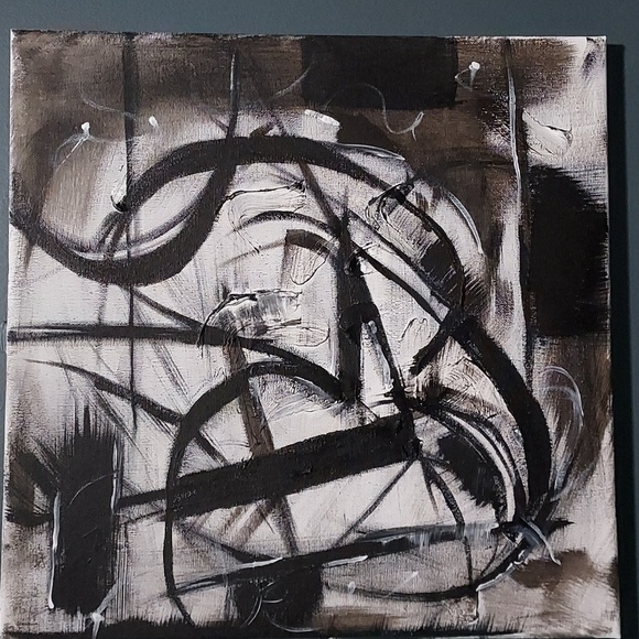 Black and White Abstract 14x14 - Picture 2 of 6